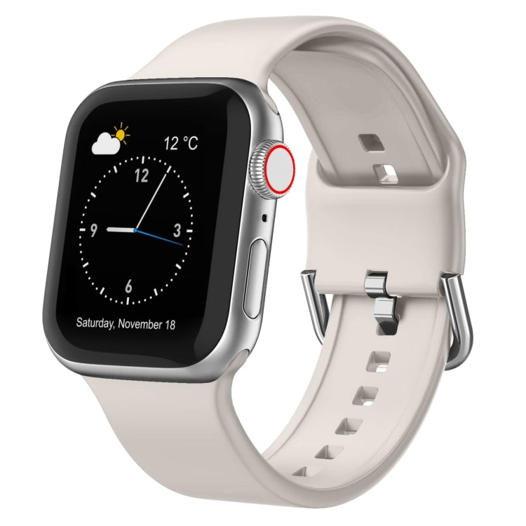For Apple Watch SE 44mm Pin Buckle Silicone Watch Band(Starlight) - free shipping - PMC TechLife - Order now!