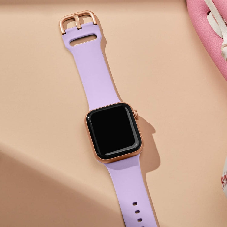 For Apple Watch SE 44mm Pin Buckle Silicone Watch Band(Lavender) - free shipping - PMC TechLife - Order now!