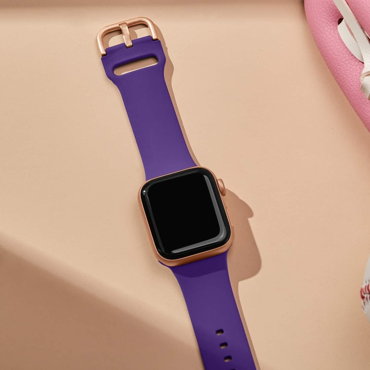 For Apple Watch 42mm Pin Buckle Silicone Watch Band(Purple) - free shipping - PMC TechLife - Order now!