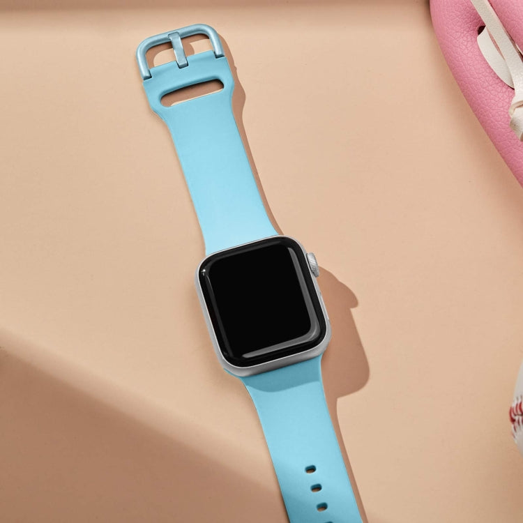For Apple Watch 42mm Pin Buckle Silicone Watch Band(Light Blue) - free shipping - PMC TechLife - Order now!