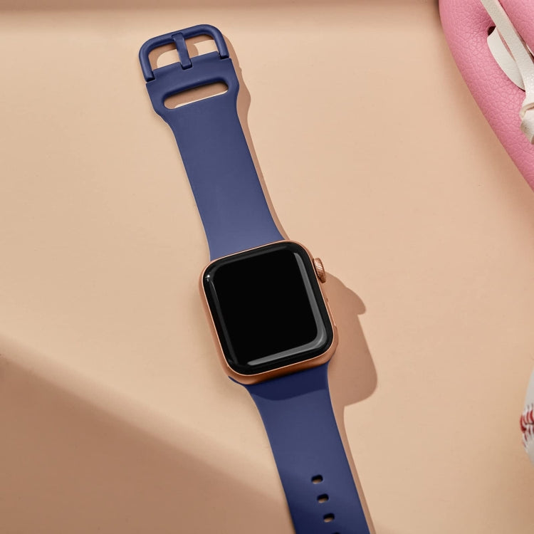 For Apple Watch 42mm Pin Buckle Silicone Watch Band(Violet Gray) - free shipping - PMC TechLife - Order now!