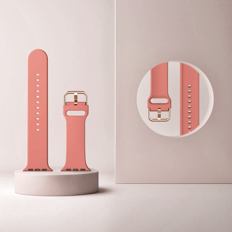 For Apple Watch 38mm Pin Buckle Silicone Watch Band(Coral) - free shipping - PMC TechLife - Order now!