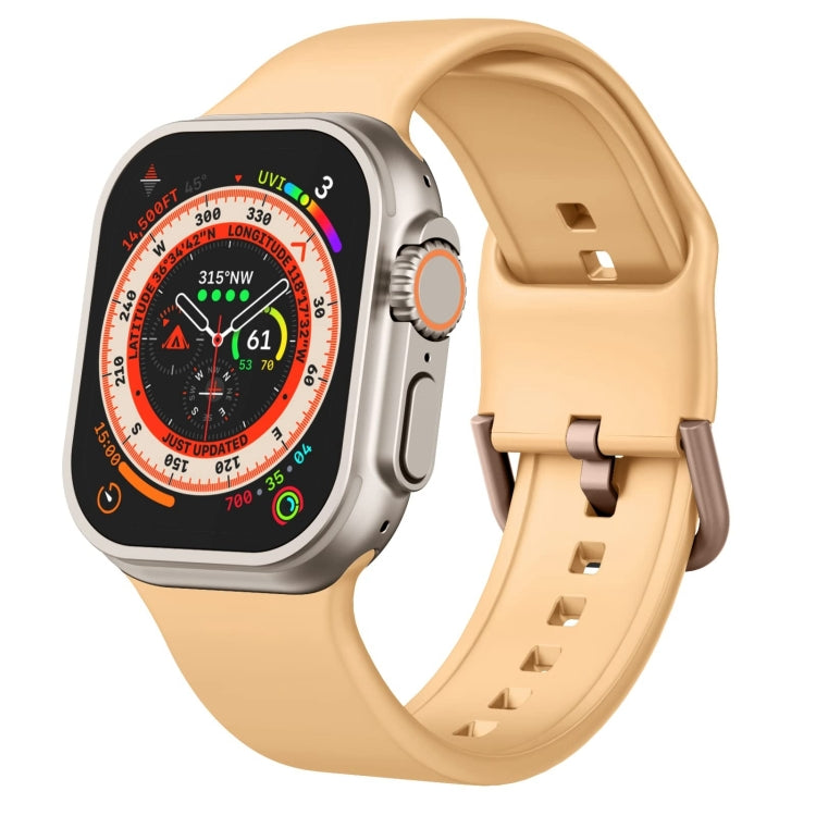 For Apple Watch Ultra 2 49mm Pin Buckle Silicone Watch Band(Light Orange) - free shipping - PMC TechLife - Order now!
