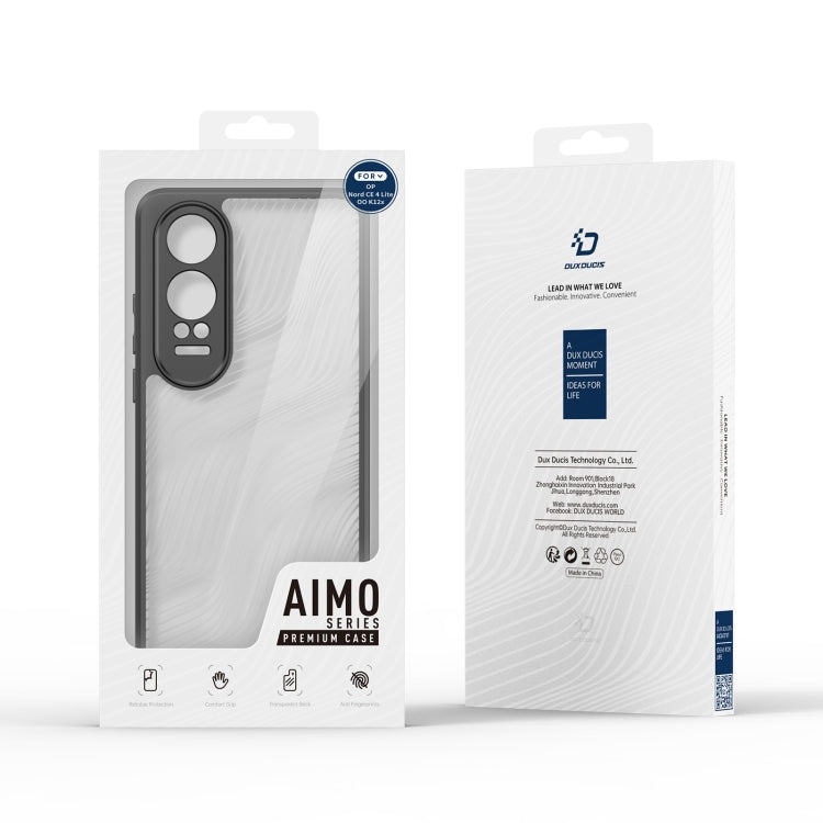 For OnePlus Nord CE4 Lite 5G DUX DUCIS Aimo Series TPU + PC Frosted Feel Phone Case(Black) - OnePlus Cases by DUX DUCIS | Online Shopping South Africa | PMC Jewellery | Buy Now Pay Later Mobicred