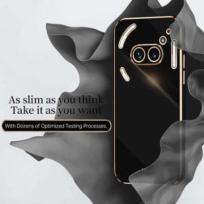 For Nothing Phone 2A XINLI Straight 6D Plating Gold Edge TPU Phone Case(Black) - More Brand by XINLI | Online Shopping South Africa | PMC Jewellery | Buy Now Pay Later Mobicred