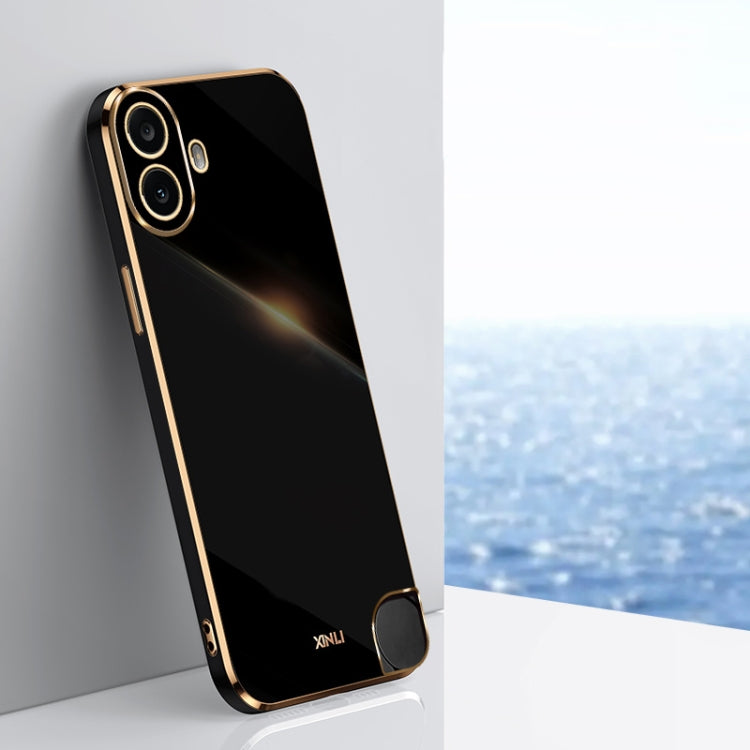 For Nothing CMF Phone 1 XINLI Straight Edge 6D Electroplate TPU Phone Case(Black) - Nothing Cases by XINLI | Online Shopping South Africa | PMC Jewellery | Buy Now Pay Later Mobicred
