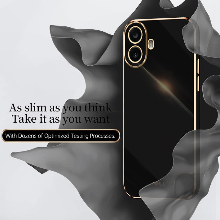 For Nothing CMF Phone 1 XINLI Straight Edge 6D Electroplate TPU Phone Case(Black) - More Brand by XINLI | Online Shopping South Africa | PMC Jewellery | Buy Now Pay Later Mobicred