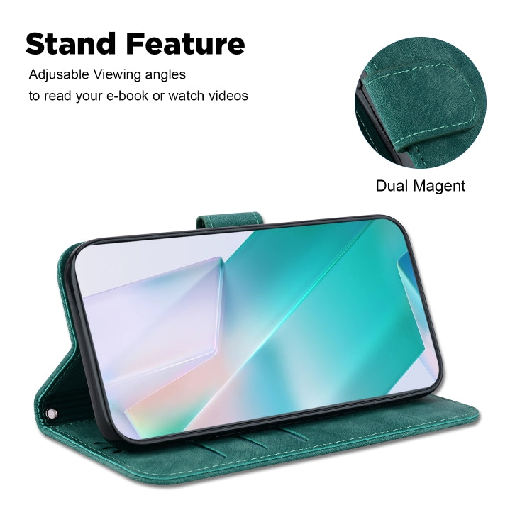 For iPhone 16e Little Tiger Embossed Leather Phone Case(Green) - iPhone 16e Cases by PMC TechLife | Online Shopping South Africa | PMC TechLife | Buy Now Pay Later Mobicred