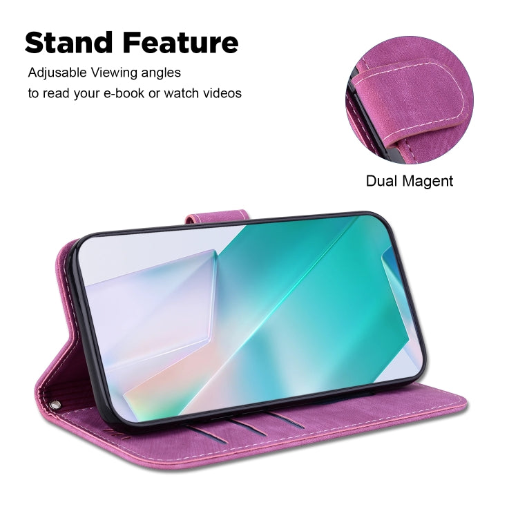 For iPhone 16e Little Tiger Embossed Leather Phone Case(Rose Red) - iPhone 16e Cases by PMC TechLife | Online Shopping South Africa | PMC TechLife | Buy Now Pay Later Mobicred