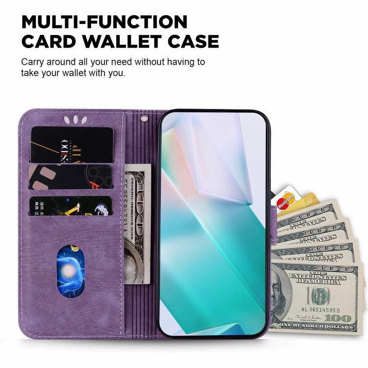 For iPhone 16 Pro Little Tiger Embossed Leather Phone Case(Purple) - iPhone 16 Pro Cases by PMC Jewellery | Online Shopping South Africa | PMC Jewellery | Buy Now Pay Later Mobicred