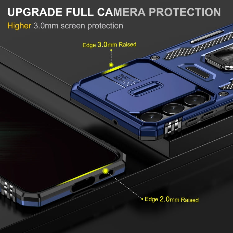 For Samsung Galaxy S24 5G Armor PC + TPU Camera Shield Phone Case(Navy Blue) - Galaxy S24 5G Cases by PMC TechLife | Online Shopping South Africa | PMC TechLife