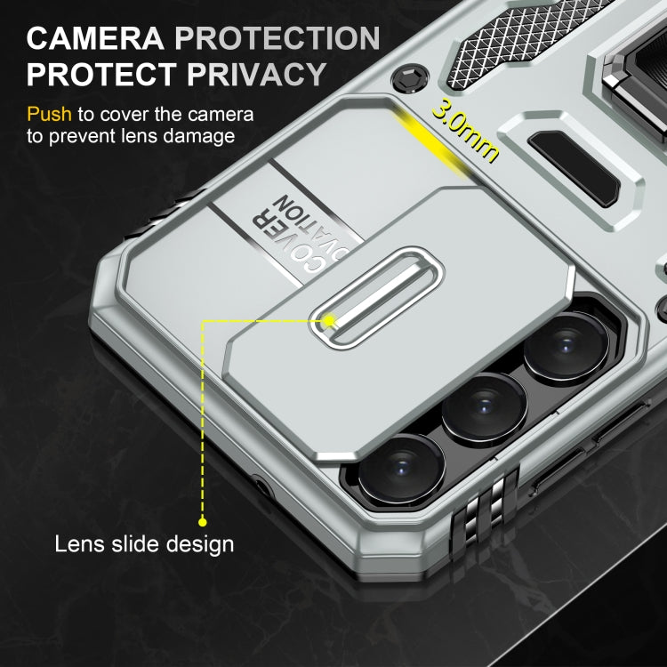For Samsung Galaxy S24+ 5G Armor PC + TPU Camera Shield Phone Case(Grey) - Galaxy S24+ 5G Cases by PMC TechLife | Online Shopping South Africa | PMC TechLife | Buy Now Pay Later Mobicred