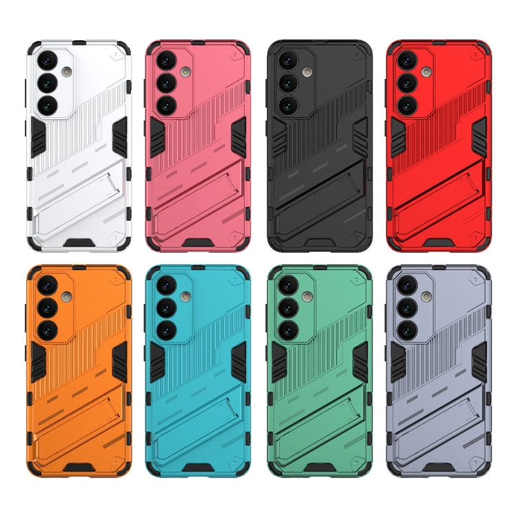 For Samsung Galaxy S24 5G Punk Armor 2 in 1 PC + TPU Shockproof Phone Case with Invisible Holder(Black) - Galaxy S24 5G Cases by PMC TechLife | Online Shopping South Africa | PMC TechLife