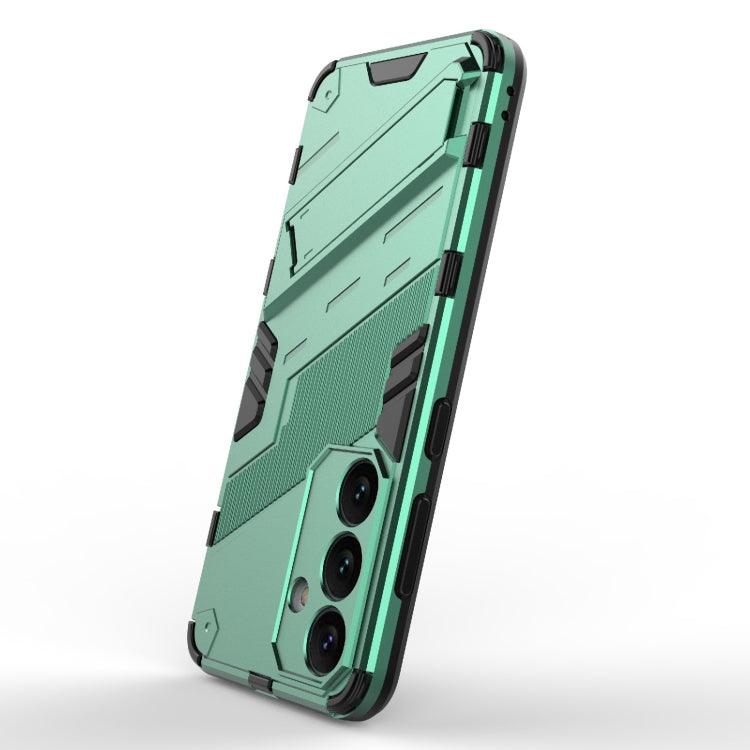 For Samsung Galaxy S24 5G Punk Armor 2 in 1 PC + TPU Shockproof Phone Case with Invisible Holder(Green) - Galaxy S24 5G Cases by PMC Jewellery | Online Shopping South Africa | PMC Jewellery