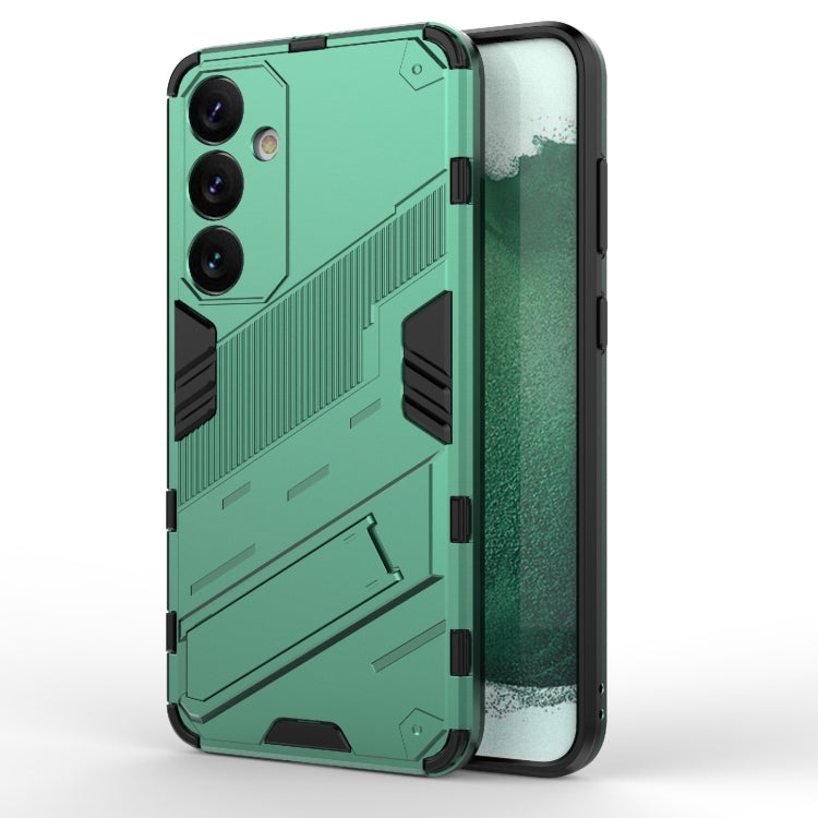 For Samsung Galaxy S24+ 5G Punk Armor 2 in 1 PC + TPU Shockproof Phone Case with Invisible Holder(Green) - Galaxy S24+ 5G Cases by PMC TechLife | Online Shopping South Africa | PMC TechLife | Buy Now Pay Later Mobicred