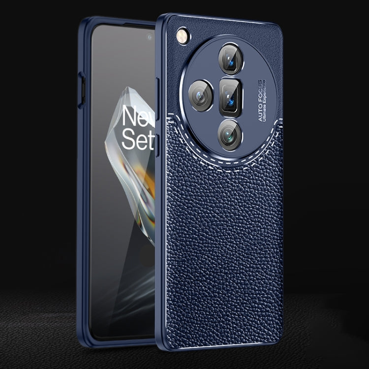 For OPPO Find X7 Ultra Litchi Texture Shockproof TPU Phone Case(Blue) - Find X7 Ultra Cases by PMC TechLife | Online Shopping South Africa | PMC TechLife | Buy Now Pay Later Mobicred