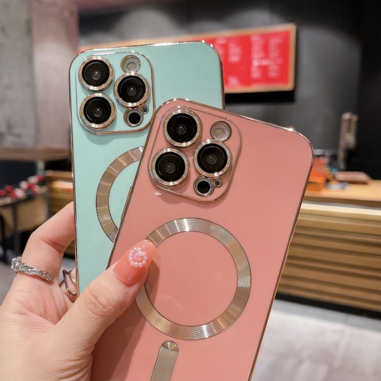 For iPhone 11 Magsafe Plating TPU Phone Case with Lens Film(Light Blue) - iPhone 11 Cases by PMC TechLife | Online Shopping South Africa | PMC TechLife