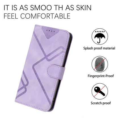 For Huawei Pura 70 Line Pattern Skin Feel Leather Phone Case(Light Purple) - Huawei Cases by PMC Jewellery | Online Shopping South Africa | PMC Jewellery | Buy Now Pay Later Mobicred