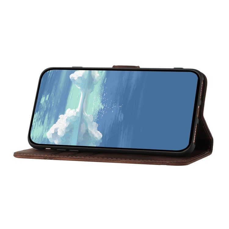 For Huawei Pura 70 Line Pattern Skin Feel Leather Phone Case(Coffee) - Huawei Cases by PMC Jewellery | Online Shopping South Africa | PMC Jewellery | Buy Now Pay Later Mobicred