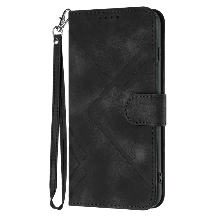For Huawei Pura 70 Line Pattern Skin Feel Leather Phone Case(Black) - Huawei Cases by PMC Jewellery | Online Shopping South Africa | PMC Jewellery | Buy Now Pay Later Mobicred