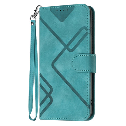 For iPhone SE 2024 Line Pattern Skin Feel Leather Phone Case(Light Blue) - More iPhone Cases by PMC Jewellery | Online Shopping South Africa | PMC Jewellery | Buy Now Pay Later Mobicred