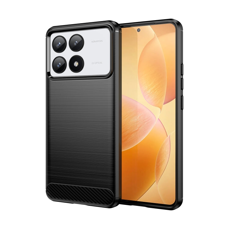 For Xiaomi Redmi K70 Pro Brushed Texture Carbon Fiber TPU Phone Case(Black) - K70 Pro Cases by PMC Jewellery | Online Shopping South Africa | PMC Jewellery | Buy Now Pay Later Mobicred