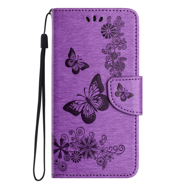 For Samsung Galaxy A15 Butterfly Embossed Flip Leather Phone Case(Purple) - Galaxy Phone Cases by PMC Jewellery | Online Shopping South Africa | PMC Jewellery