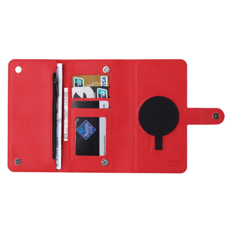 For iPhone 13 ViLi GHB Series MagSafe Magnetic Zipper Leather Phone Case(Red) - free shipping - PMC Jewellery - Order now!