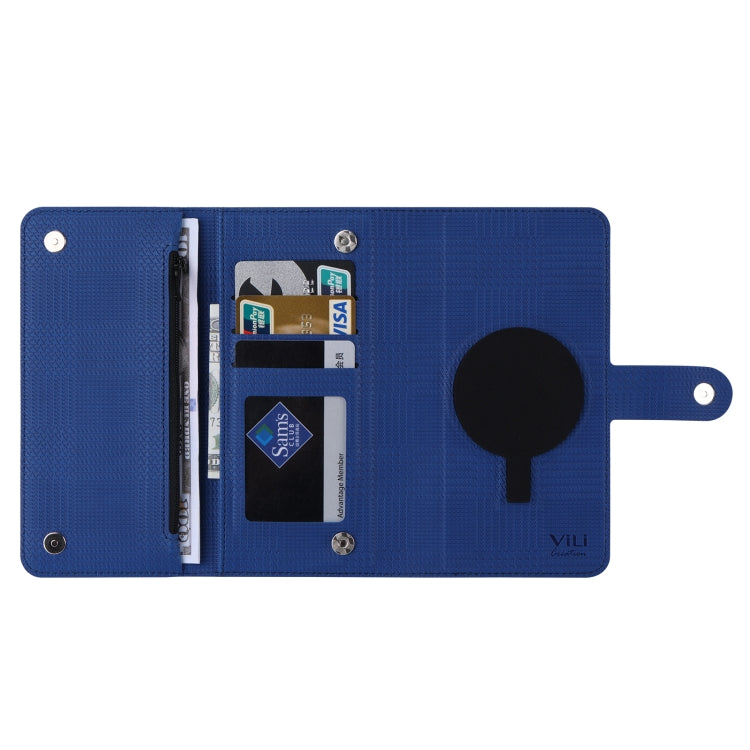 For iPhone 13 ViLi GHB Series MagSafe Magnetic Zipper Leather Phone Case(Blue) - free shipping - PMC Jewellery - Order now!