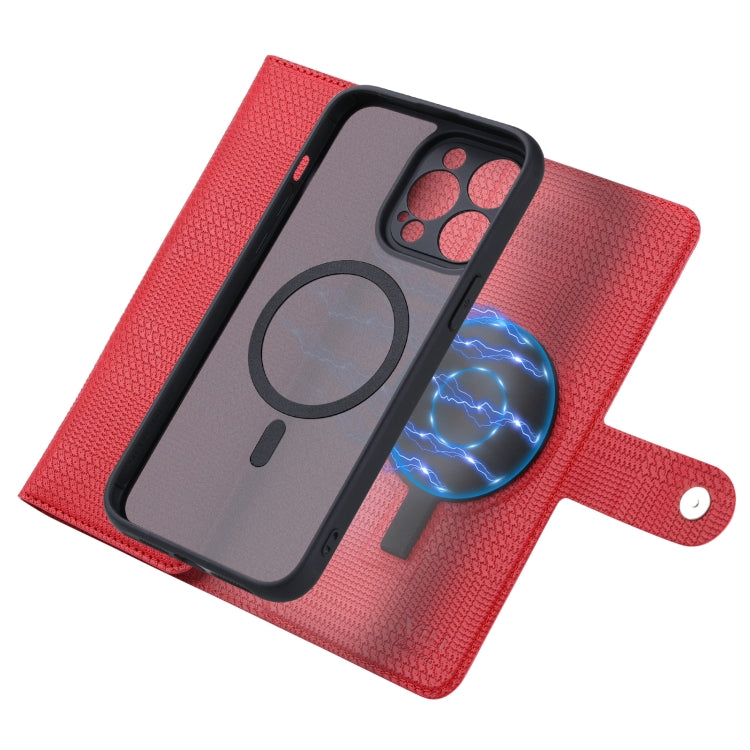 For iPhone 13 Pro Max ViLi GHB Series MagSafe Magnetic Zipper Leather Phone Case(Red) - free shipping - PMC Jewellery - Order now!