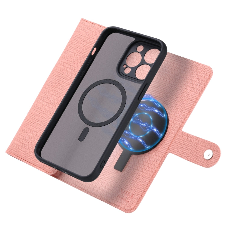 For iPhone 14 Pro ViLi GHB Series MagSafe Magnetic Zipper Leather Phone Case(Pink) - iPhone 14 Pro Cases by ViLi | Online Shopping South Africa | PMC Jewellery | Buy Now Pay Later Mobicred