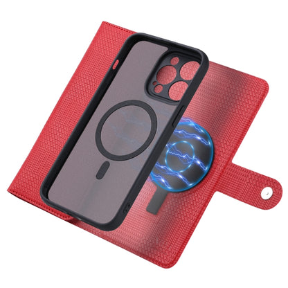 For iPhone 14 Plus ViLi GHB Series MagSafe Magnetic Zipper Leather Phone Case(Red) - iPhone 14 Plus Cases by ViLi | Online Shopping South Africa | PMC Jewellery | Buy Now Pay Later Mobicred