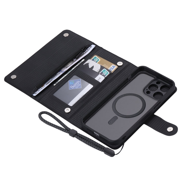 For iPhone 15 ViLi GHB Series MagSafe Magnetic Zipper Leather Phone Case(Black) - free shipping - PMC Jewellery - Order now!