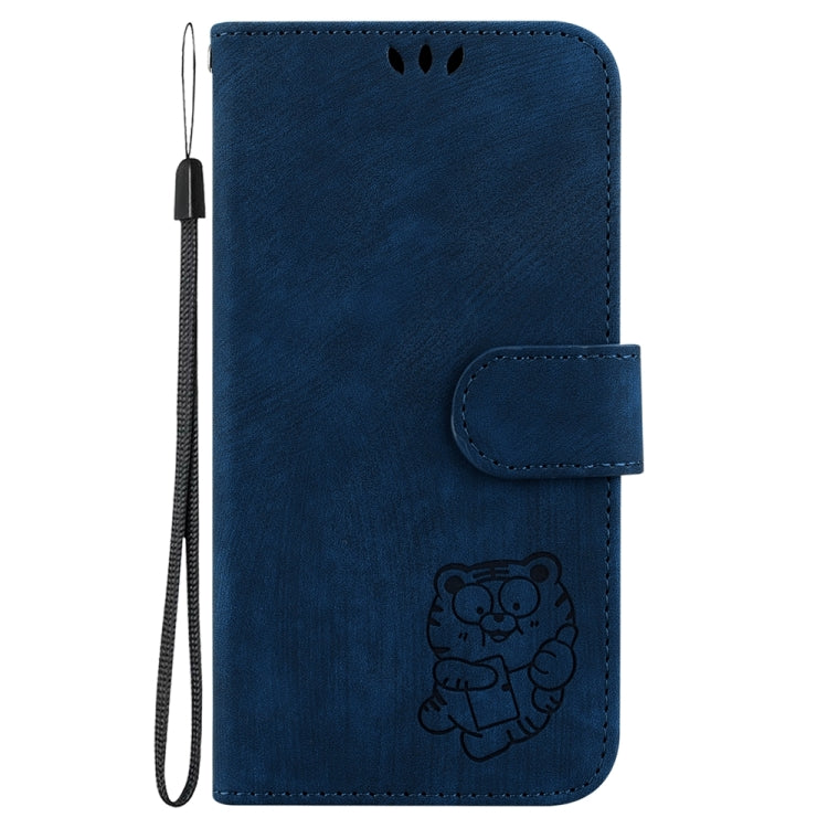 For Motorola Edge 2024 Little Tiger Embossed Leather Phone Case(Dark Blue) - Motorola Cases by PMC Jewellery | Online Shopping South Africa | PMC Jewellery | Buy Now Pay Later Mobicred