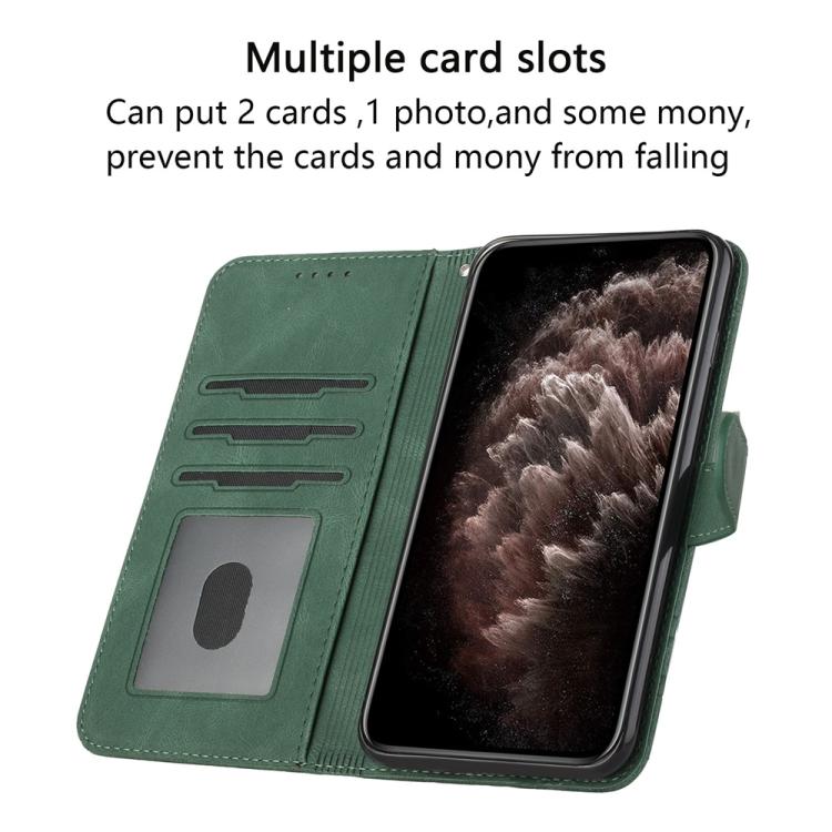 For iPhone 17 Cubic Skin Feel Flip Leather Phone Case(Green) - free shipping - PMc TechLife - Order now!
