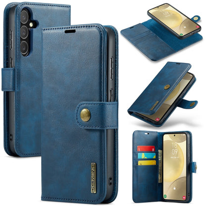 For Samsung Galaxy S24+ 5G DG.MING Crazy Horse Texture Detachable Magnetic Leather Case(Blue) - Galaxy S24+ 5G Cases by DG.MING | Online Shopping South Africa | PMC Jewellery | Buy Now Pay Later Mobicred