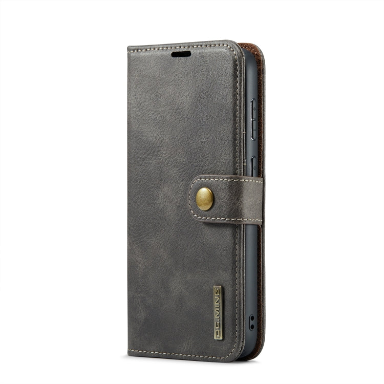 For Samsung Galaxy S24 5G DG.MING Crazy Horse Texture Detachable Magnetic Leather Case(Grey) - free shipping - PMC Jewellery - Order now!