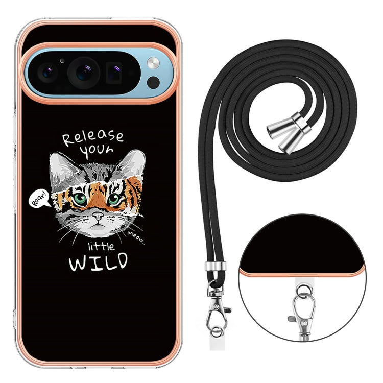 For Google Pixel 9 / 9 Pro Electroplating Dual-side IMD Phone Case with Lanyard(Natural Growth) - Google Cases by PMC TechLife | Online Shopping South Africa | PMC TechLife | Buy Now Pay Later Mobicred
