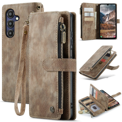 For Samsung Galaxy A25 4G CaseMe C30 Card Slots Zipper Wallet Leather Phone Case(Brown) - Galaxy Phone Cases by CaseMe | Online Shopping South Africa | PMC Jewellery | Buy Now Pay Later Mobicred