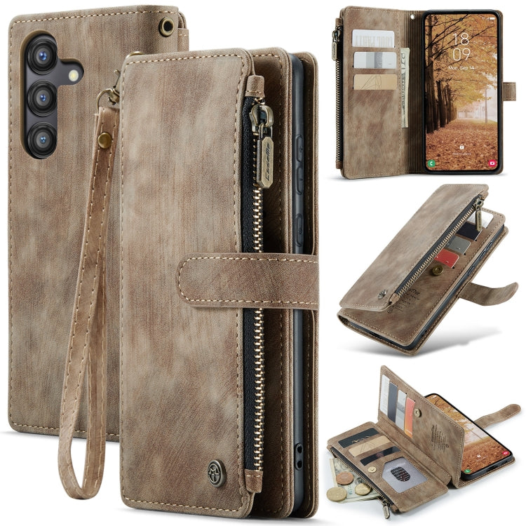 For Samsung Galaxy A55 5G CaseMe C30 Card Slots Zipper Wallet Leather Phone Case(Brown) - Galaxy Phone Cases by CaseMe | Online Shopping South Africa | PMC Jewellery | Buy Now Pay Later Mobicred