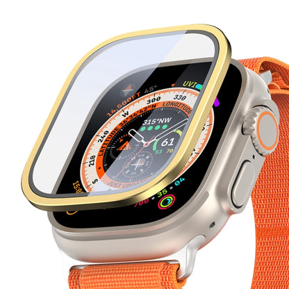 For Apple Watch Ultra 49mm / Ultra 2 49mm DUX DUCIS 2 in 1 Aluminum Alloy Frame Tempered Glass Screen Protector(Gold) - Others by DUX DUCIS | Online Shopping South Africa | PMC Jewellery | Buy Now Pay Later Mobicred