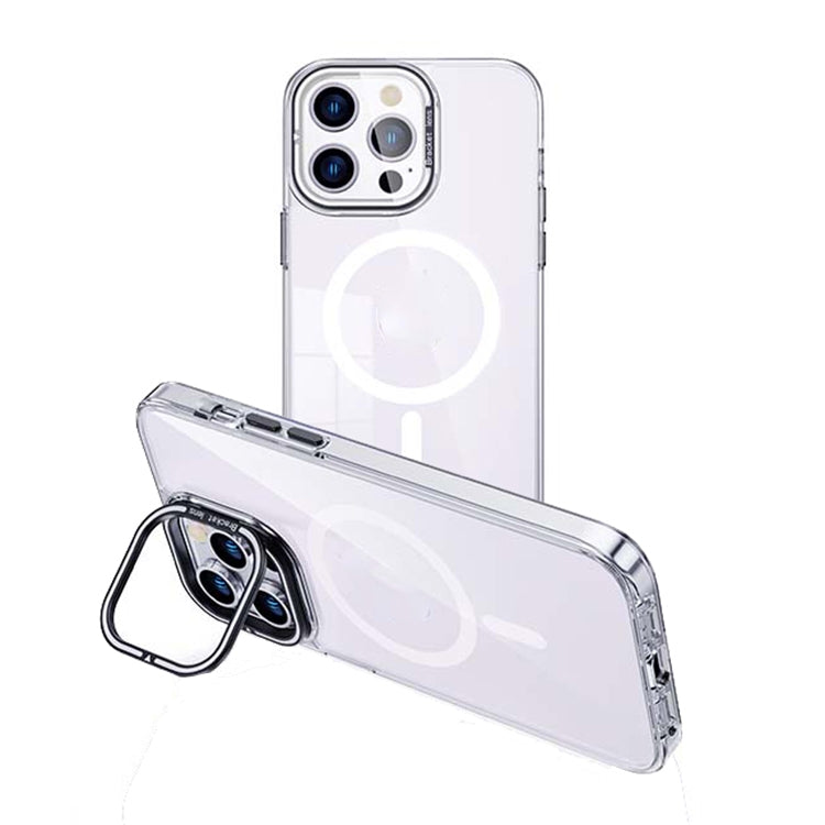 For iPhone 13 Pro Max MagSafe Magnetic Invisible Holder Transparent Phone Case(Silver) - iPhone 13 Pro Max Cases by PMC TechLife | Online Shopping South Africa | PMC TechLife