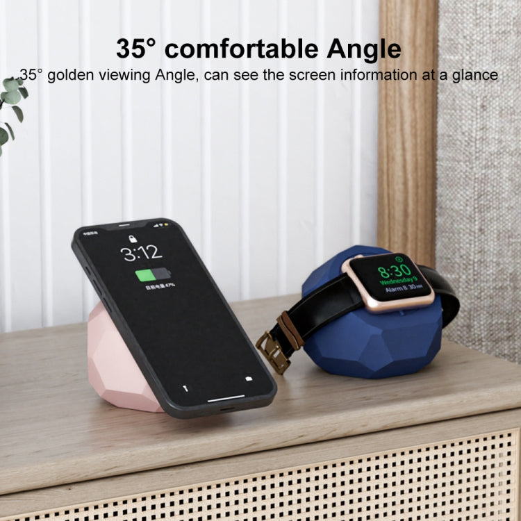 Diamond-shaped 2 in 1 Wireless Charging Silicone Base(Pink) - Charger / Holder by PMC TechLife | Online Shopping South Africa | PMC TechLife | Buy Now Pay Later Mobicred