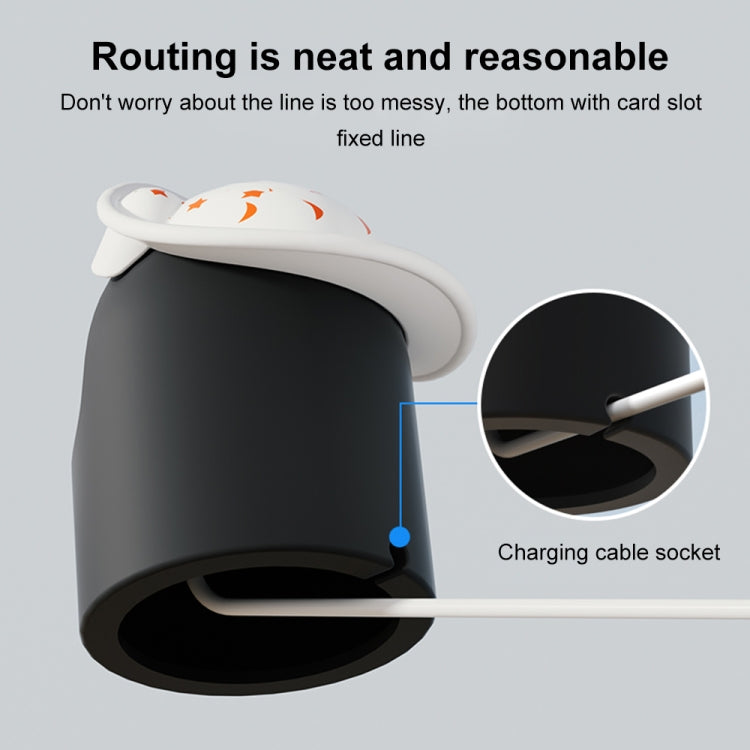 For Apple Watch Series Hat Bear Shaped Silicone Charging Base(Dark Blue) - Charger / Holder by PMC TechLife | Online Shopping South Africa | PMC TechLife | Buy Now Pay Later Mobicred