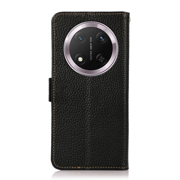 For Honor X9c KHAZNEH Side-Magnetic Litchi Genuine Leather RFID Phone Case(Black) - Honor Cases by PMC TechLife | Online Shopping South Africa | PMC TechLife | Buy Now Pay Later Mobicred