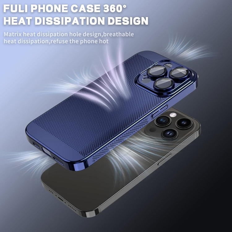 For iPhone 14 Fine Mesh Cooling Phone Case(Blue) - free shipping - PMC TechLife - Order now!