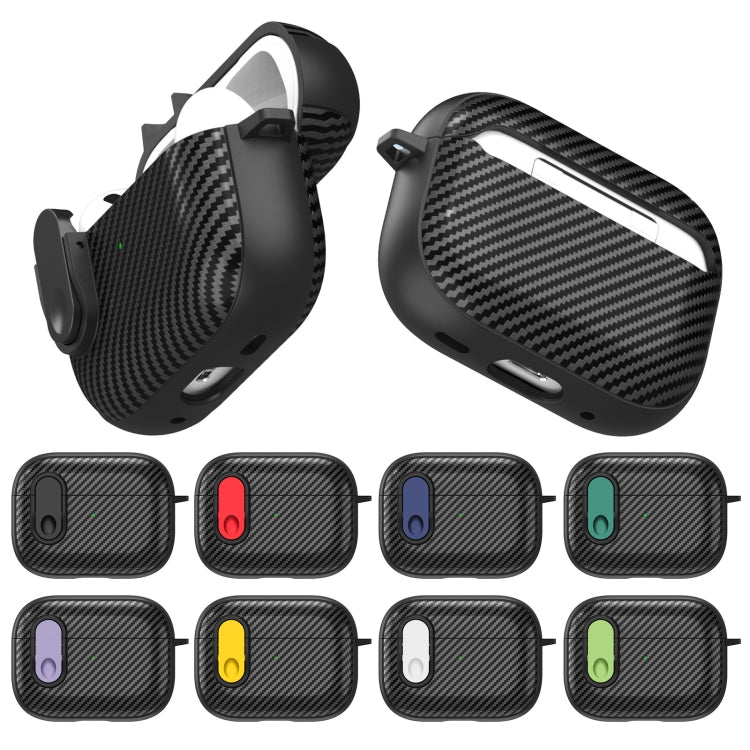 For AirPods 3 Carbon Fiber Texture Wireless Earphones Case with Security Lock(Yellow) - For AirPods 3 by PMC Jewellery | Online Shopping South Africa | PMC Jewellery | Buy Now Pay Later Mobicred