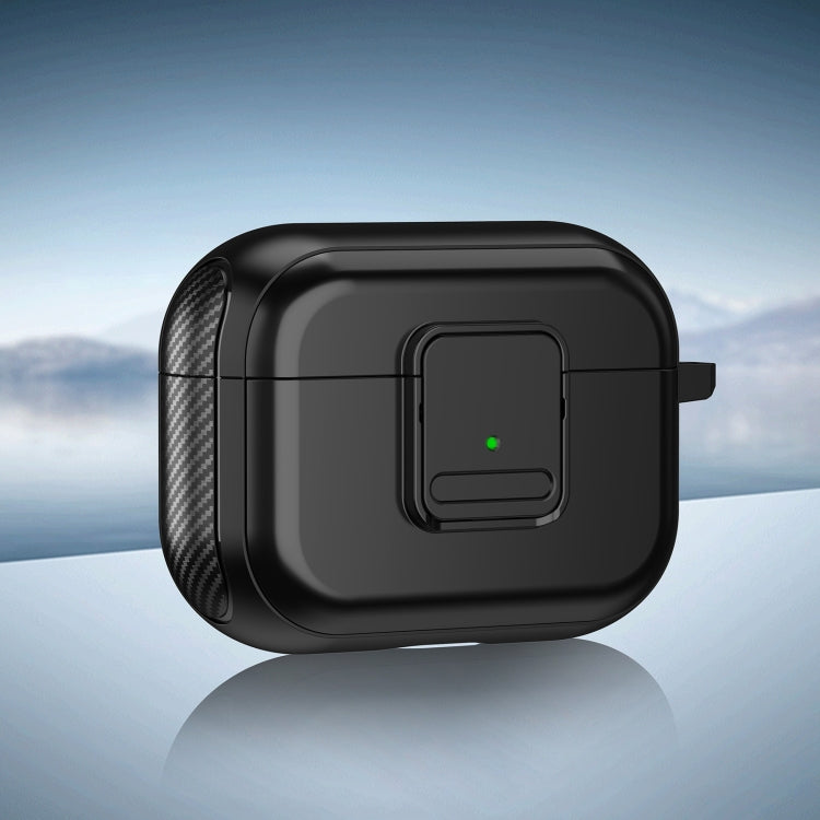 For AirPods Pro TPU + PC Wireless Earphones Case with Magnetic Switch(Black) - For AirPods Pro by PMC Jewellery | Online Shopping South Africa | PMC Jewellery | Buy Now Pay Later Mobicred