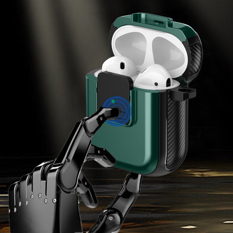 For AirPods 3 TPU + PC Wireless Earphones Case with Magnetic Switch(Army Green) - For AirPods 3 by PMC Jewellery | Online Shopping South Africa | PMC Jewellery | Buy Now Pay Later Mobicred