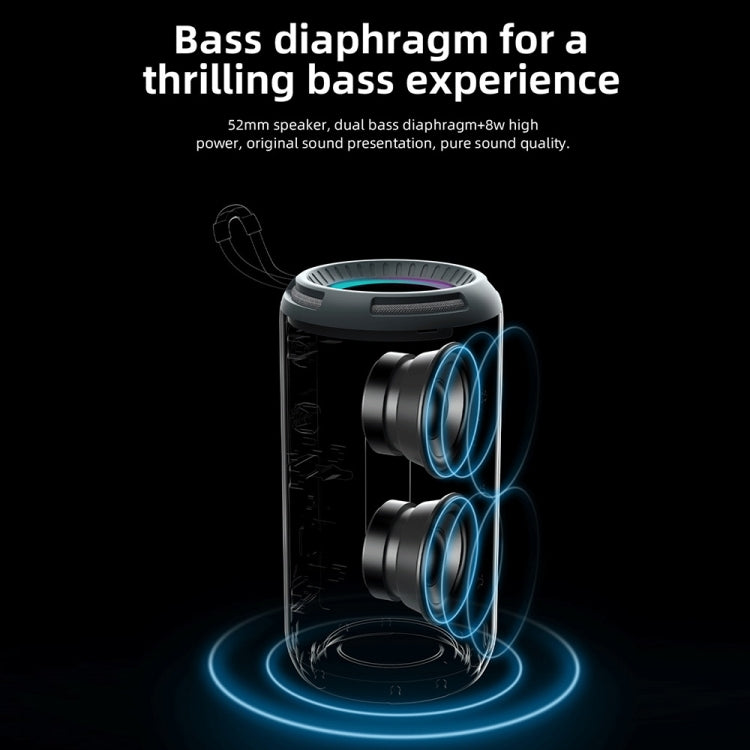 T&G TG-656 Portable Wireless 3D Stereo Subwoofer Bluetooth Speaker Support FM / LED Atmosphere Light(Grey) - free shipping - PMC Jewellery - Order now!